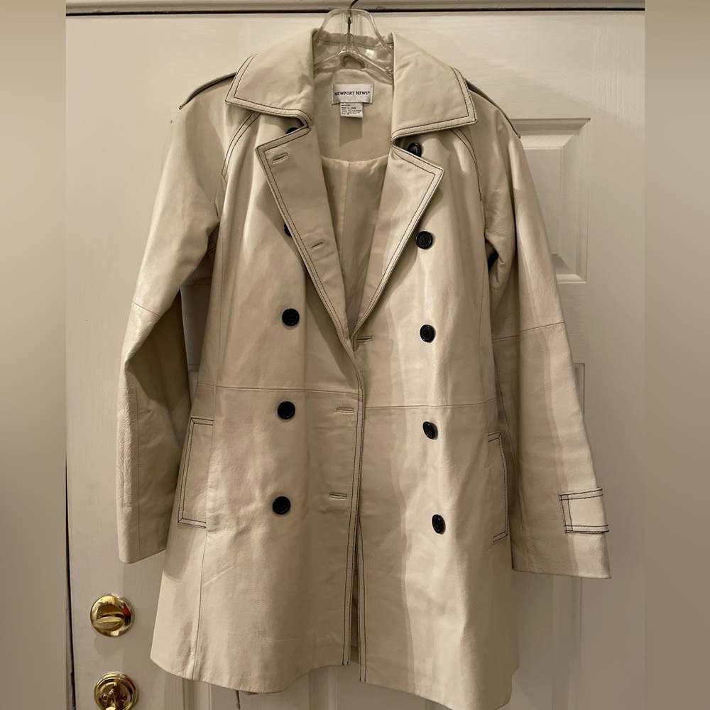 Great condition cream leather jacket by Newport News.